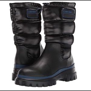 Calvin Klein Womens Laeton Black Winter Boots